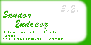 sandor endresz business card